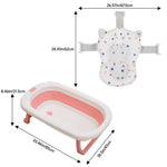 Collapsible Baby Bathtub With Soft Support Cushion | Pink
