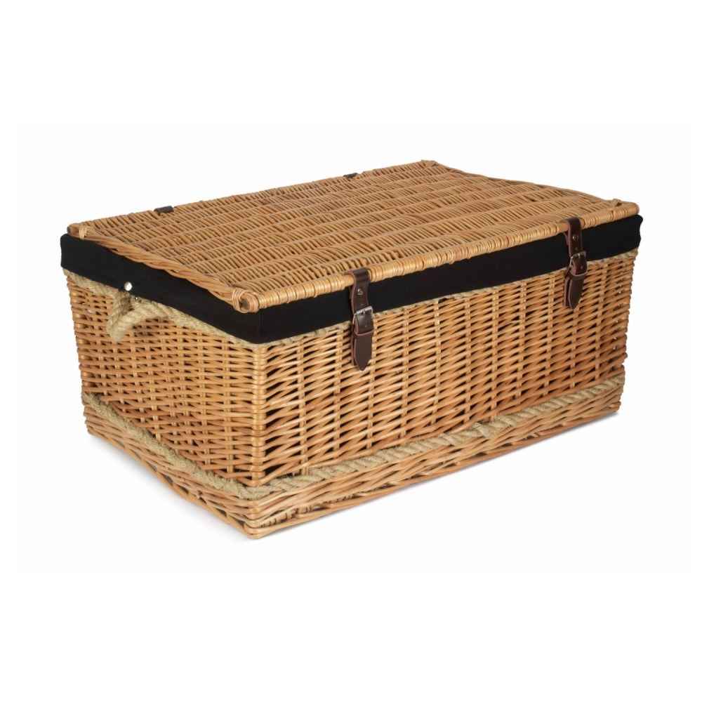 Wicker 72cm Rope Handled Trunk Picnic Basket | Black