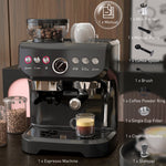 Espresso Machine Bean Grinder And Steam Wand 15 Bar