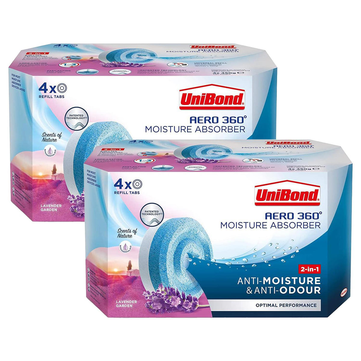 Aero 360 Moisture Absorber Lavender Garden Refill Tab - 450g | Set of 8