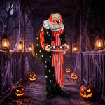 HOMCOM Animated Clown Halloween Decorations Outdoor Indoor