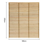 180cm W X 210cm H Garden Privacy Wooden Fence Panel, Solid Pine Slatted Outdoor Fence With Water-based Finish