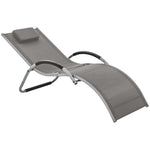 Outsunny Aluminium Frame Sun Lounger Reclining Chair With Pillow