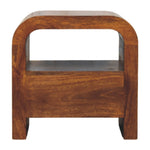 Solid Wood Darcy Chestnut Nightstand, 1 Drawer And Open Shelf, Dark Brown | Dark Brown