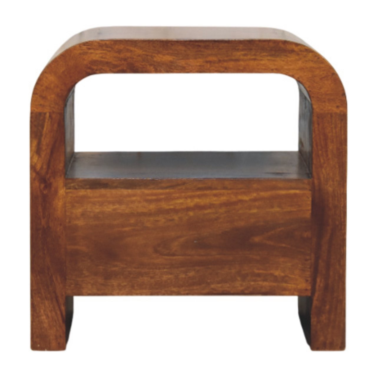 Solid Wood Darcy Chestnut Nightstand, 1 Drawer And Open Shelf, Dark Brown | Dark Brown