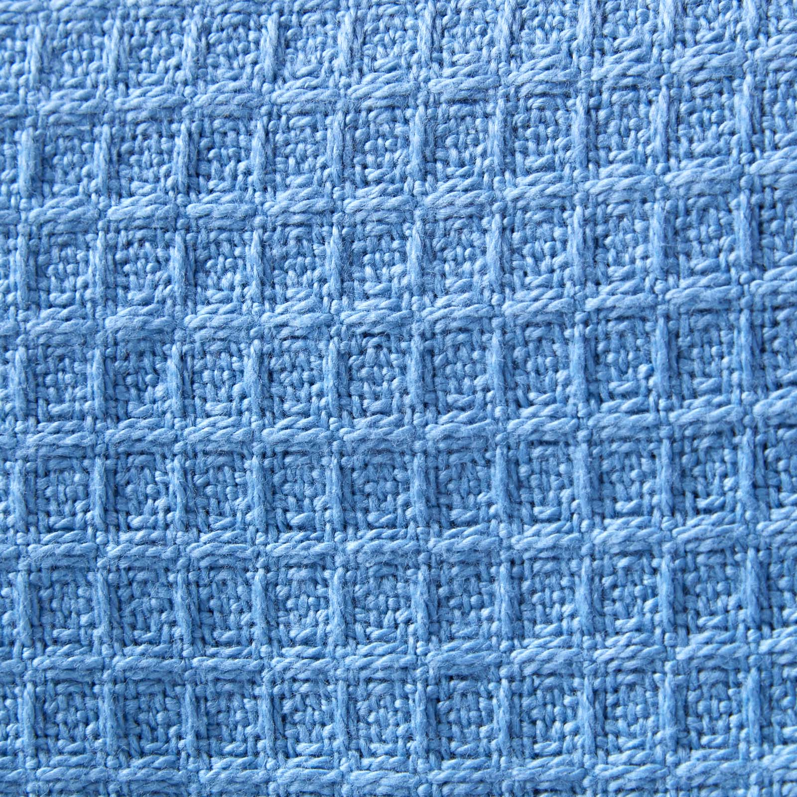 Organic Cotton Waffle Blanket/ Throw | 90cm x 112cm | Blue