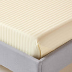 Egyptian Cotton Satin Stripe Flat Sheet 330 Tc | Super King | Pastel Yellow