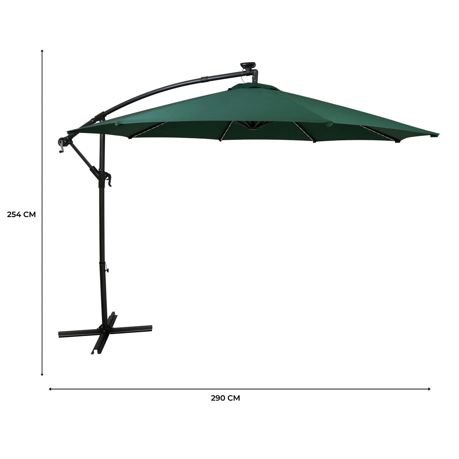 Led Cantilever Parasol 3m | Green