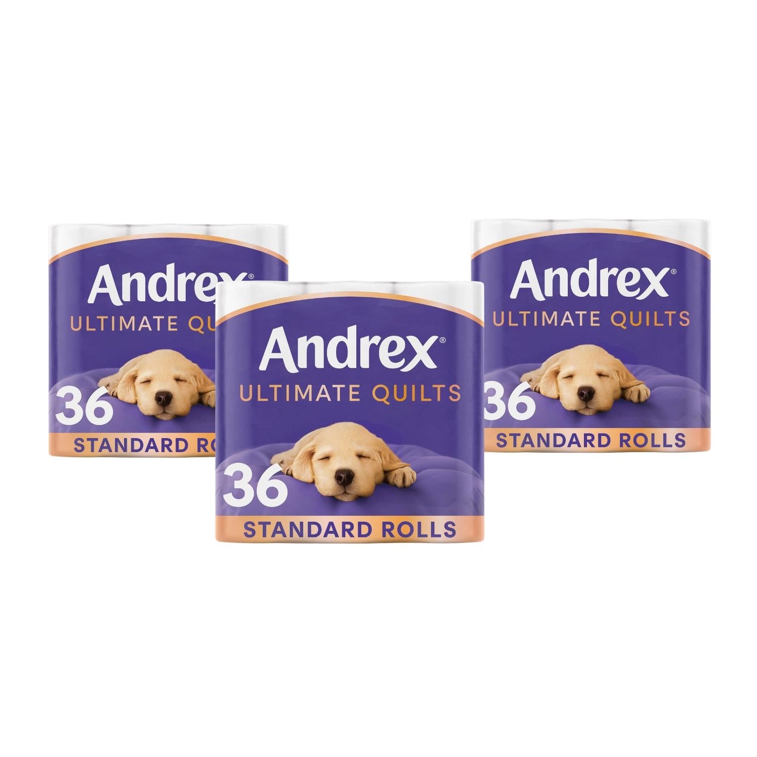 Andrex Toilet Rolls Supreme Quilts Fragrance-free 3 Ply Toilet Paper