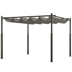 3x3m Pergola With Roof, 80mm Column, Grey