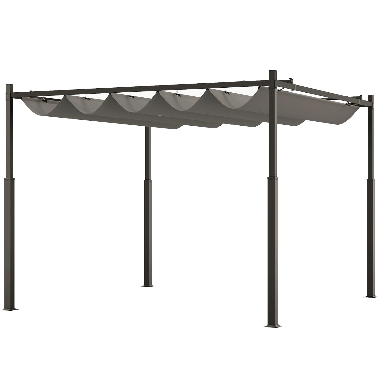 3x3m Pergola With Roof, 80mm Column, Grey | Gray
