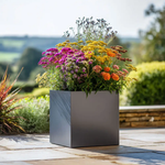 Zinc Galvanised Square Planter | 30cm x 30cm x 30cm | Grey
