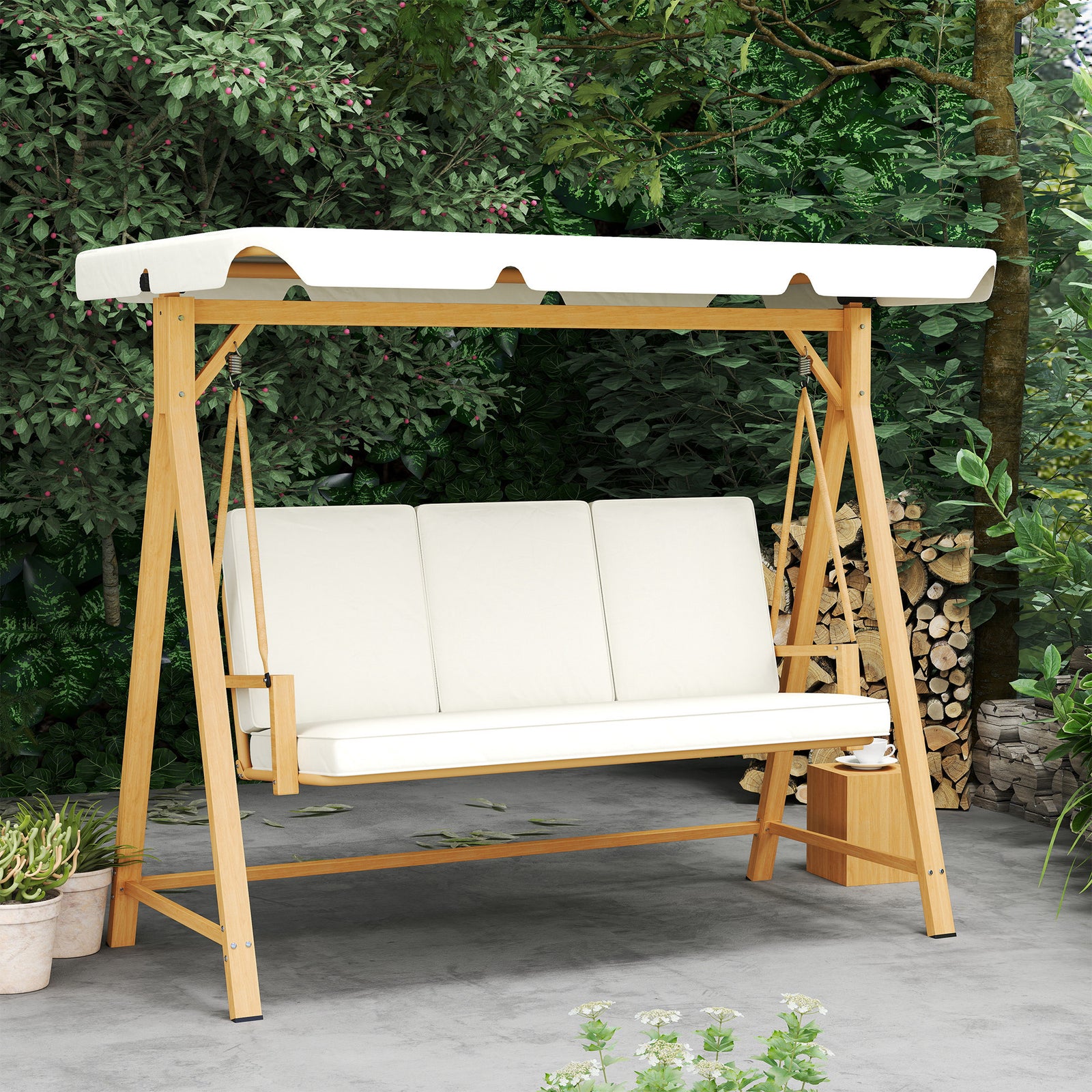 3-seater Swing W/ Upf30+ Canopy | Beige