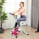 Folding Exercise Bike With 8-level Magnetic Resistance | Pink