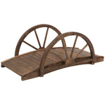 Wooden Garden Bridge With Railings, 100lx50wx37h Cm