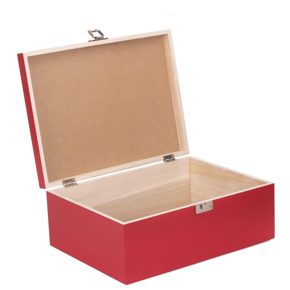 Red Wooden Storage Box | Large | Red