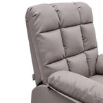 Faux Leather Recliner Armchair Modern Upholstered Lounge Chair With Adjustable Backrest & Footrest | Khaki