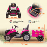 Ride On Tractor And Trailer, 12v Electric Ride On Tractor | Pink