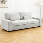 2-seater Chenille Upholstered Sofa With Pillows | Grey