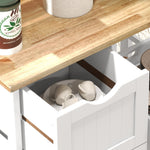 Compact Bar Trolley With Wood Top, Drawers