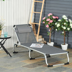 Folding Outdoor Lounger W/ Pillow | Dark Gray