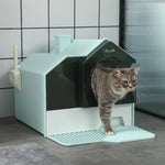 Cat Litter Tray W/ Scoop Drawer Pan Deodorants | Blue