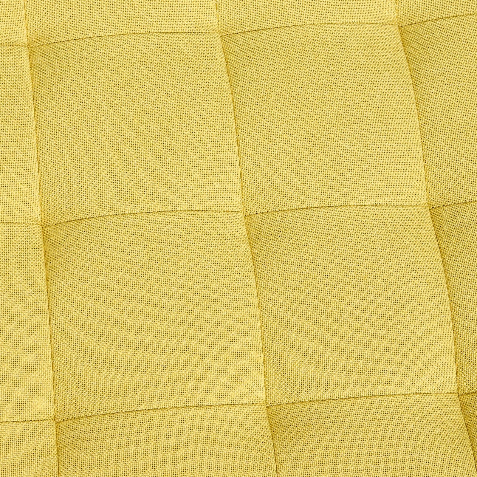 Linen Upholstered Footstool | Yellow