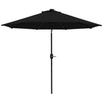 2.7m Patio Led Umbrella W/ Tilt/crank | Black