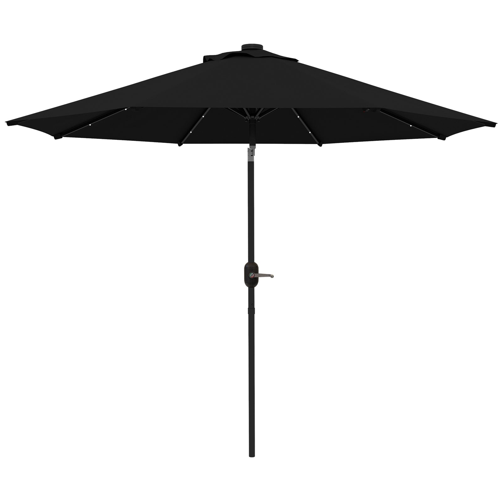 2.7m Patio Led Umbrella W/ Tilt/crank | Black