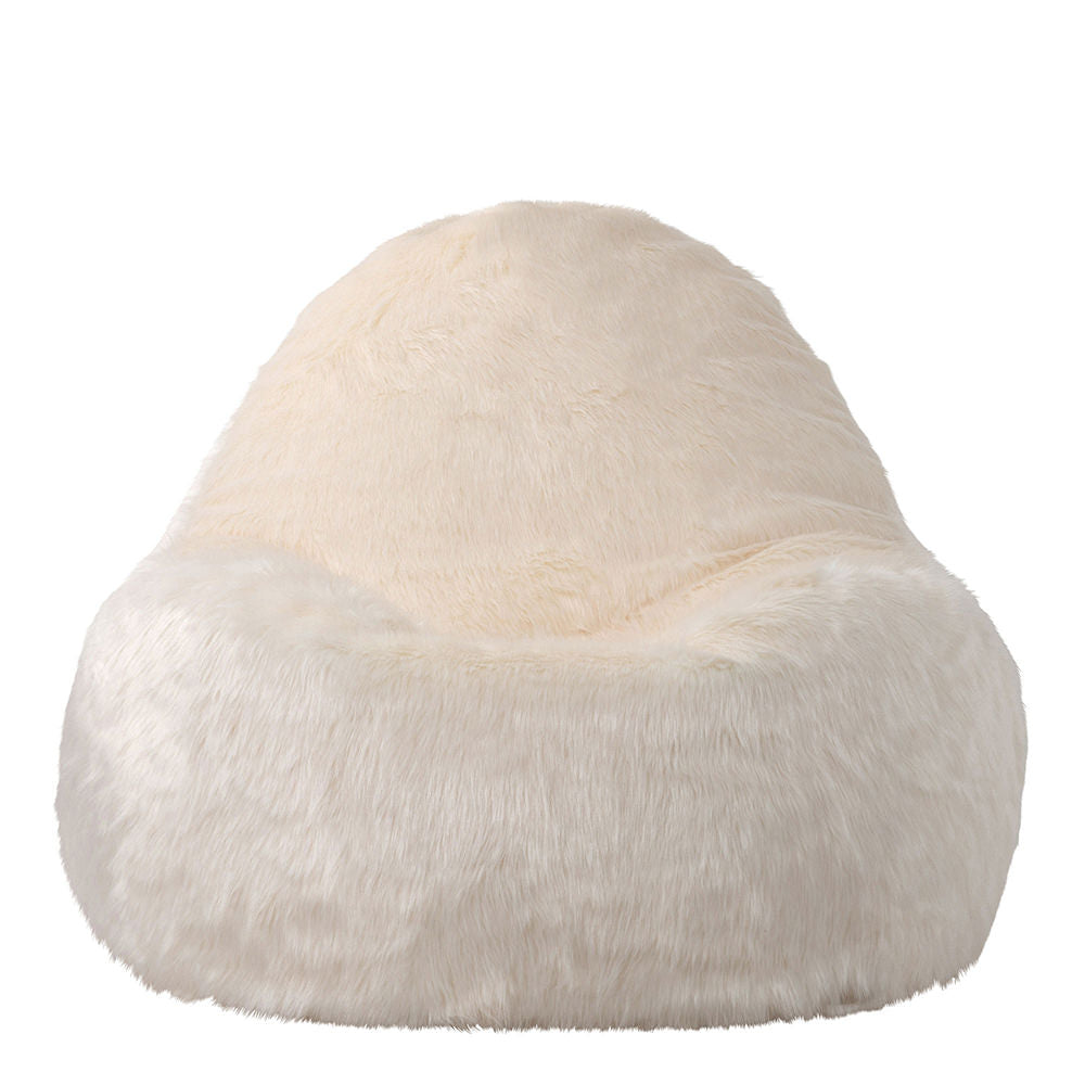 Faux Fur Bean Bag Lounger Giant Bean Bag Chair, Cream