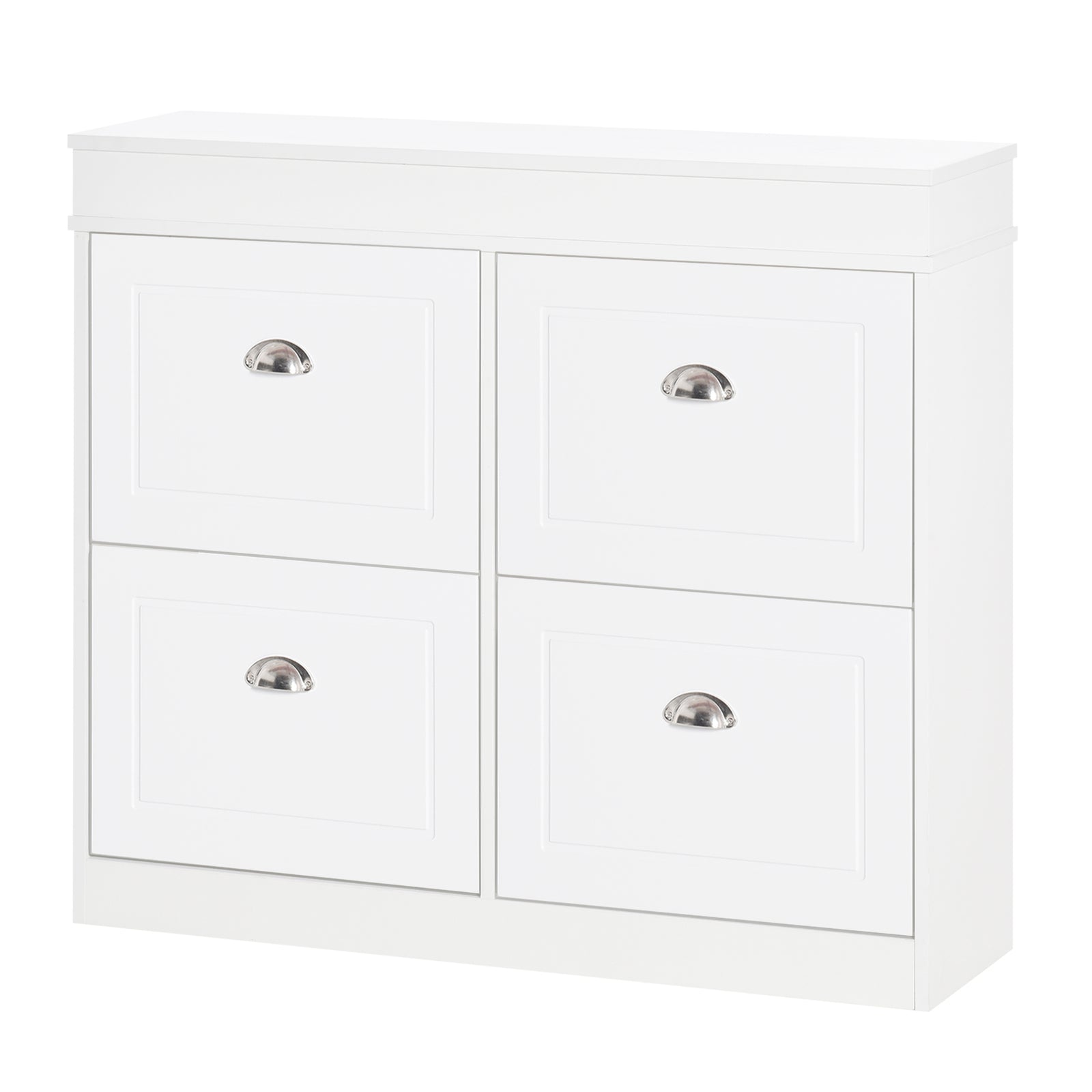 Shoe Cabinet With 4 Flip Drawers Storage Cupboard