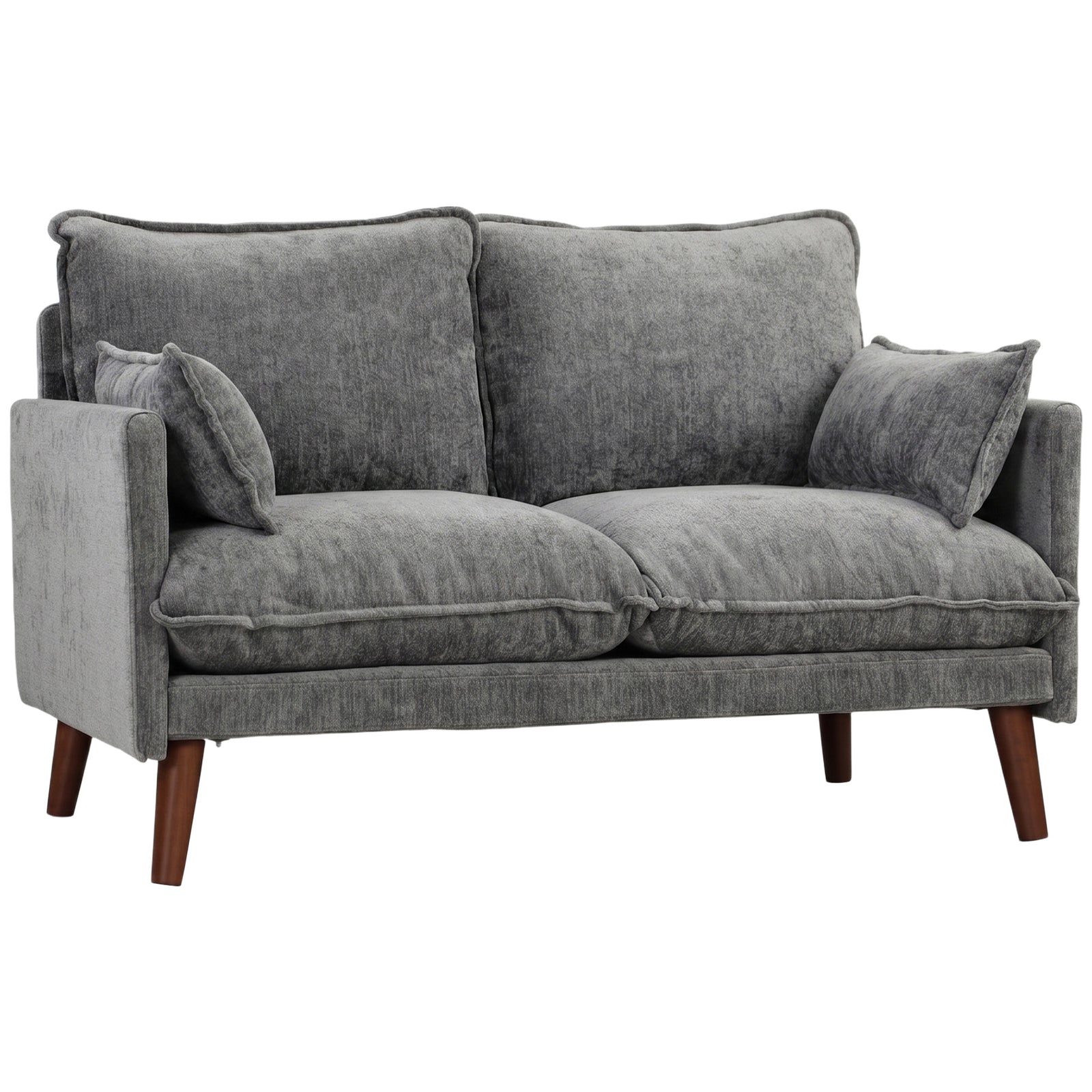 2 Seater Sofa, Modern Loveseat With Spring Cushions, Wide Seat | Grey