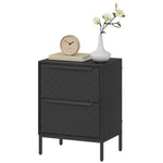 Chest Of Drawers, 2 Fabric Drawer Dresser, Aluminium Handles | Black