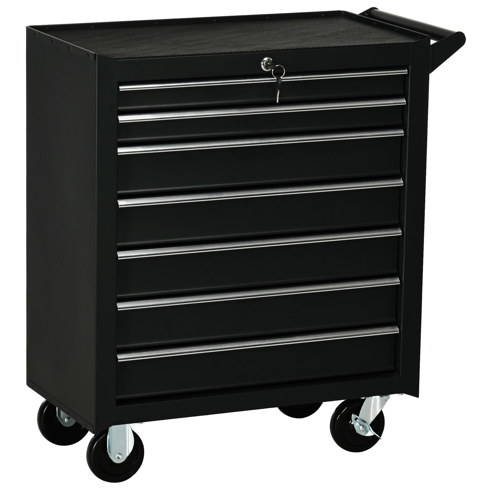 Roller Tool Cabinet, 7 Drawers, Garage | Black