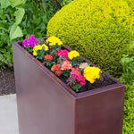 Long Zinc Galvanised Tall Trough Planter | 75cm x 25cm x 90cm | Rose Gold