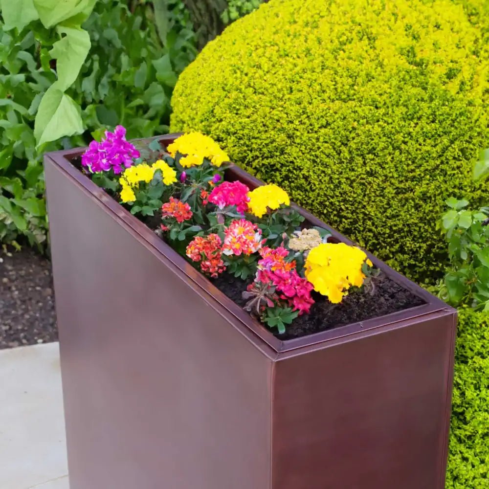Long Zinc Galvanised Tall Trough Planter | 75cm x 25cm x 90cm | Rose Gold