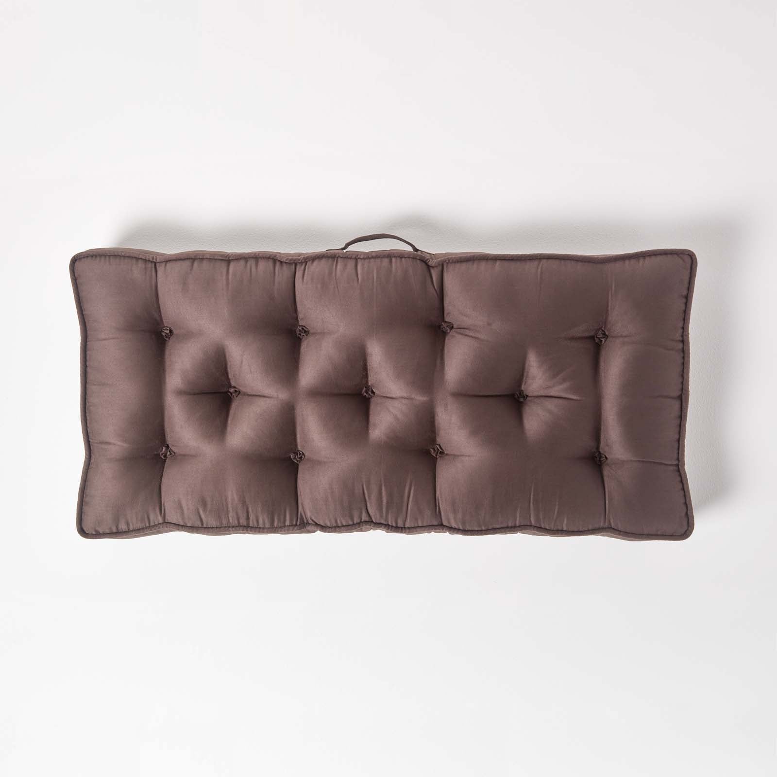 Faux Suede 2 Seater Booster Cushion | 50cm x 100cm | Chocolate