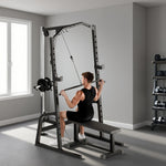 SPORTNOW Cable Crossover Machine With Pulley System, Squat Rack