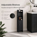 Bathroom Cabinet Slim Corner Storage Adjustable Shelves Pb Mdf | Black