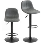 HOMCOM Bar Stools Set Of 2, Modern Swivel Barstools For Dining Room, Grey
