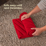 Round Faux Fur Christmas Tree Skirt With Velcro Closure | Red