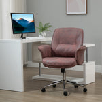 Mid Back Office Chair Swivel Home Study Bedroom | Red