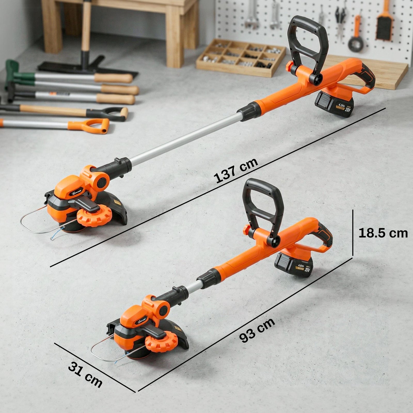 Outsunny Cordless Strimmer With 2 X 4.0ah Lithium Batteries & Charger