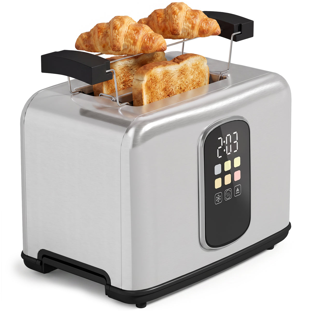 2 Slice Toaster With Touch Screen, Led Countdown, 6 Browning Levels