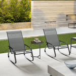 Garden Rocking Chairs Set Of 2, Ergonomic With Armrests