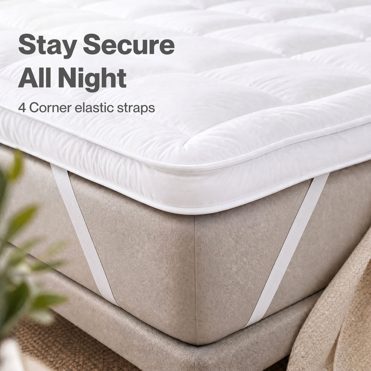 Lavio Mattress Topper 10cm Deep Soft Microfibre Washable With Strap