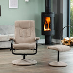 Ripley Swivel Recliner And Footstool | Cappuccino