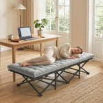 Camping Cot Heavy Duty Folding Bed With Soft Pad | Grey