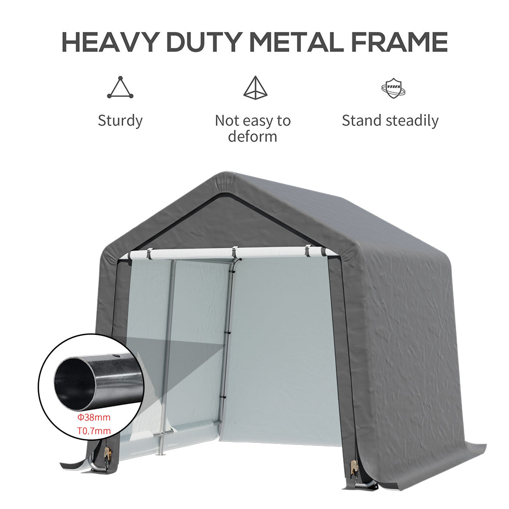 8x8ft Galvanized Tube Storage Shed