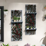 Wall Mounted Plant Stands Set Of 2 With Shelves And Trellis | Gray